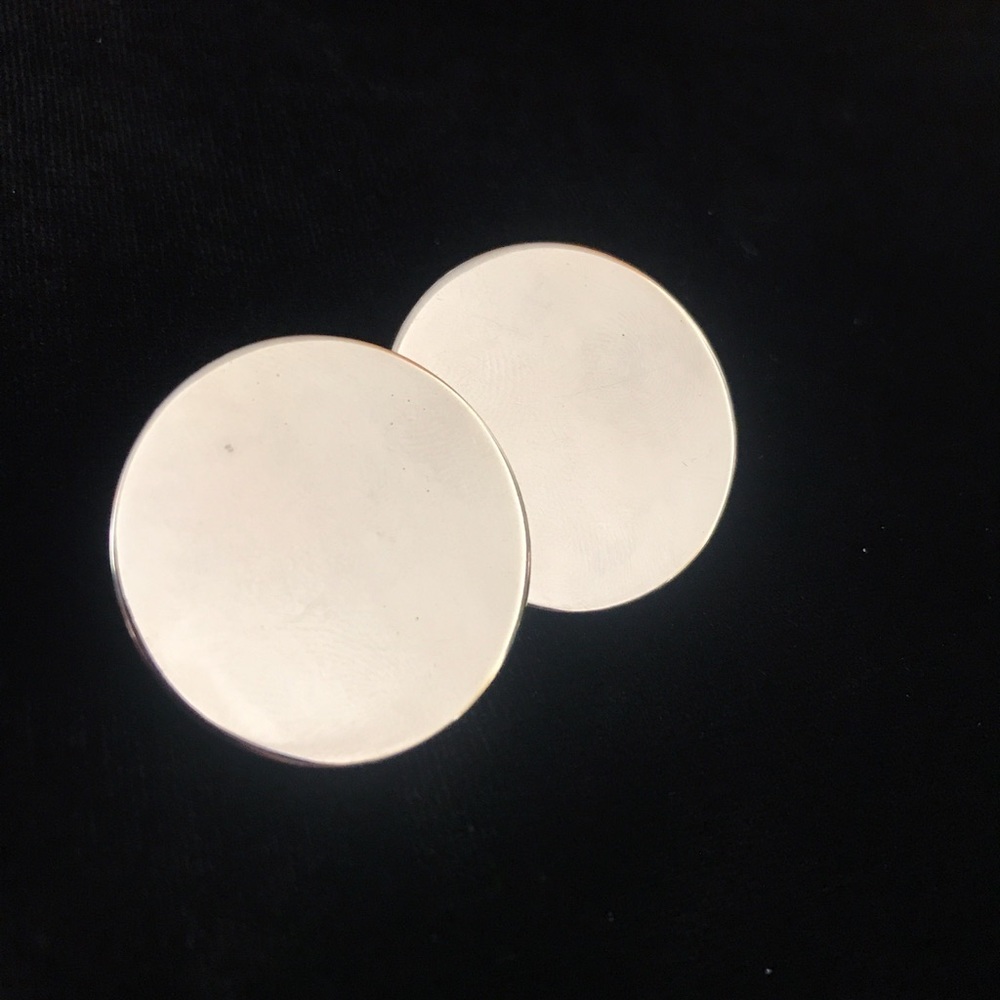 VINTAGE 1960s Coro Silver Disk Clip-on Earrings